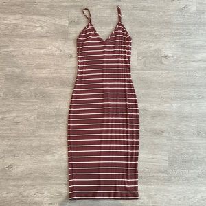 Express Bodycon Pink and White Dress Size S